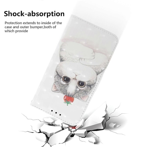 Til Xiaomi Redmi Note 13 Pro 5G/Poco X6 5G Wallet Case 3D Mønster Print Læder Cover med Rem Multicolor Cute Cat