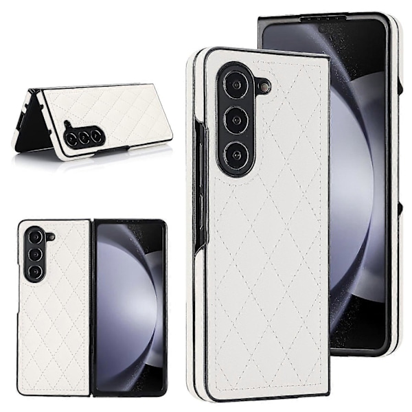 ZD04 Sydd Rombgitter Telefonskal för Samsung Galaxy Z Fold5 5G Anti-Repor PU+PC Skydd Multicolor Style B