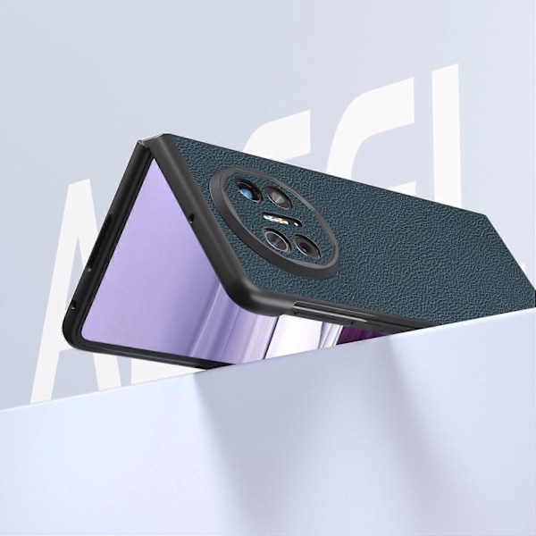 Ægte lædercover med litchi-tekstur til Huawei Mate X5 - Ko læder + PC Multicolor Style B