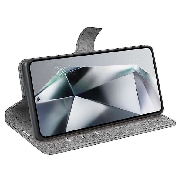 Til Samsung Galaxy S25 Ultra Stand Case Anti-Scratch Kalvetekstur Læder Telefon Cover Multicolor Style D