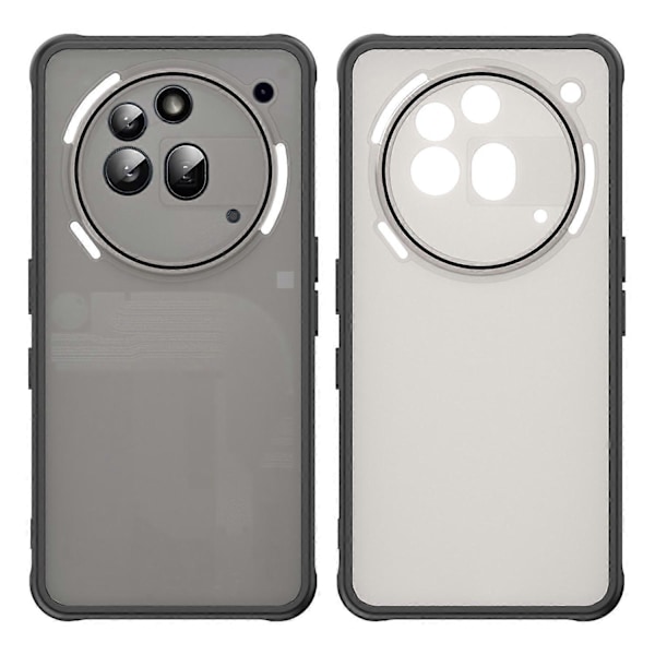 For Nothing Phone (3a) Pro Deksel Fallsikkert med Airbags Frostet Gjennomsiktig PC+TPU Telefon Bakdeksel Multicolor Black