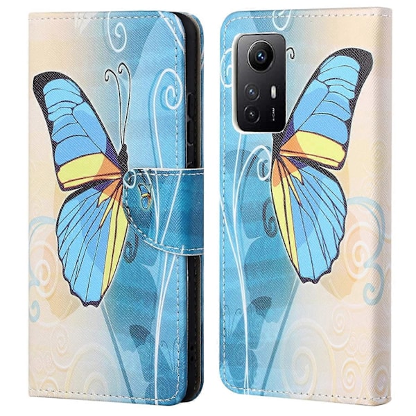 Til Xiaomi Redmi Note 12S 4G Mønsterprint Læder Mobiltelefon Etui Wallet Stand Telefon Cover Multicolor Style H