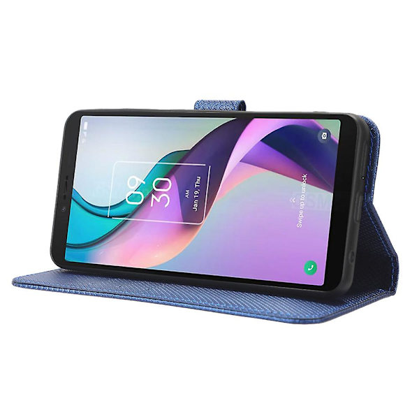 För Tcl Ion X Diamond Texture Läder Phone Case anti-scratch Cover Blue