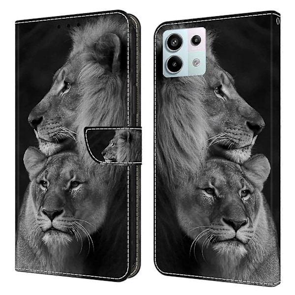 Xiaomi Redmi Note 13 Pro 5G/Poco X6 5G Kotelo 3D Kuvio Käännettävä Lompakko PU Nahka Puhelinkuori Multicolor Style F