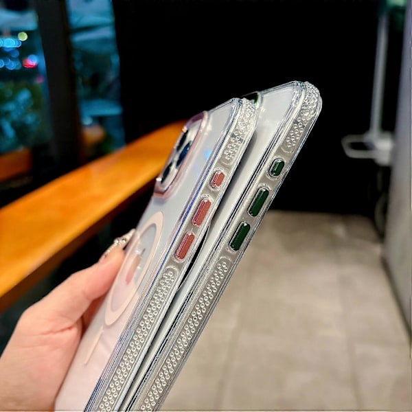 iPhone 16 Pro Magneettinen Suojakotelo PC TPU Iskunkestävä Puhelinkuori Yhteensopiva MagSafe kanssa Multicolor Transparent Black