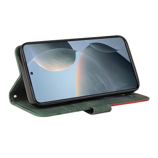 KT Læder Serie-1 Til Xiaomi 14T Læder Etui Farvesplejsning Telefon Cover Wallet Stand Multicolor Style C