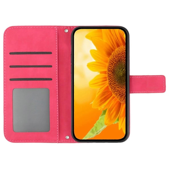 Mobilskal med crossbody-rem för Samsung Galaxy A35 5G PU-läder Solros Stativ Multicolor Style H