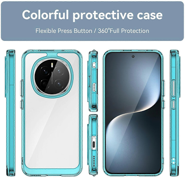 Honor Magic7 5G -kotelo TPU+akryyli Suojaava Läpinäkyvä Puhelinkuori Multicolor Transparent Blue