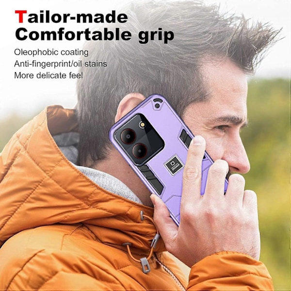 Til ZTE Blade A54 Case PC+TPU Drop-proof Beskyttende Telefon Cover Multicolor Style C