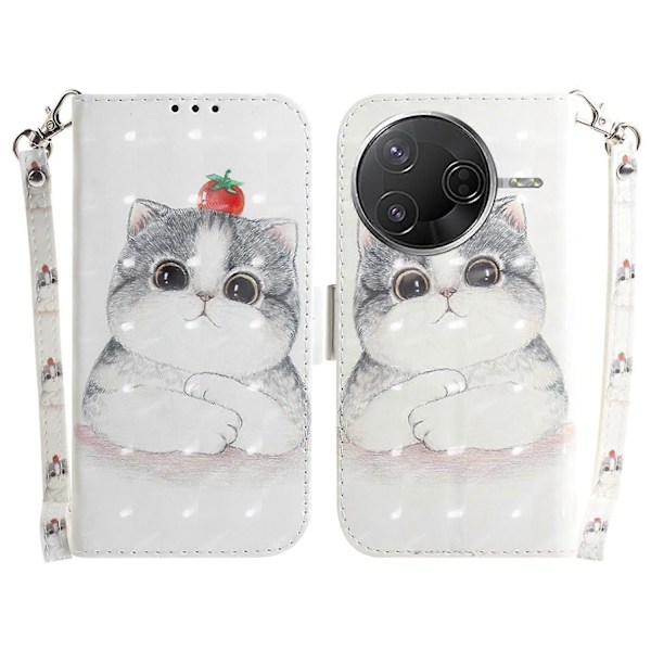 Til Xiaomi Poco F7 Pro 5G/ F7 Ultra 5G/ Redmi K80 Pro 5G/ K80 5G Etui Mønsterprint Læderpung Multicolor Cute Cat