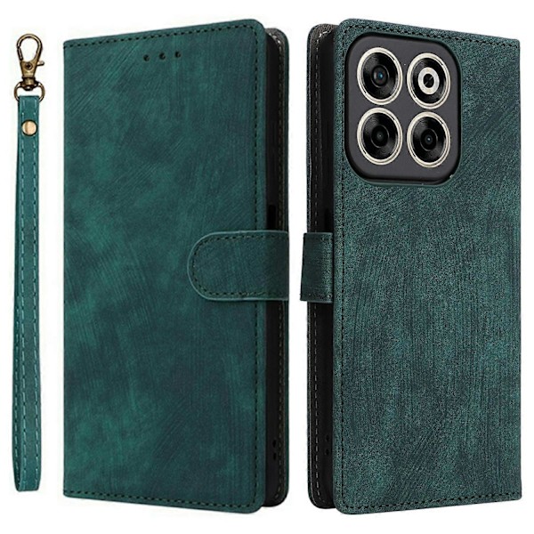 Til ZTE Blade V70/nubia V70 Wallet Case RFID-blokering PU Læder Cover Stand View- Multicolor Green