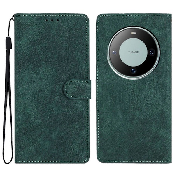 Huawei Mate 60 -kotelo, folio, läppä, yksivärinen, ihoa myötäilevä, puhelinjalusta, nahkakansi Multicolor Style E