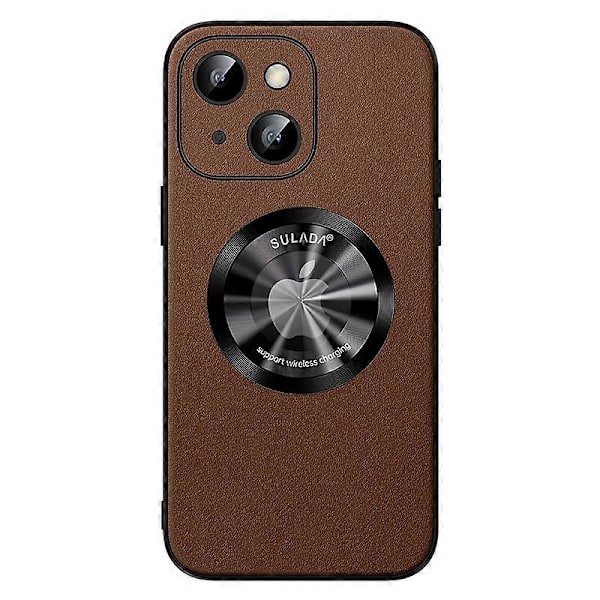 SULADA Magnetiskt Skal för iPhone 15 Plus Mikrofiberläder+TPU Stöttåligt Skydd Multicolor Style E
