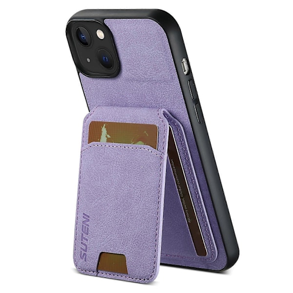 SUTENI H02 Mobilskal för iPhone 14 Plus, Anti-fall Läder Skyddande Baksida Multicolor Style B