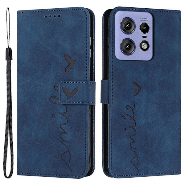 Til Motorola Edge 50 Pro 5G Etui Ridsefast PU Læder Stand Telefon Cover Multicolor Style D