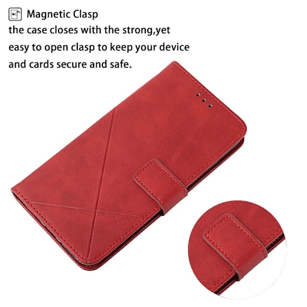 Ridsefast Solid Farve Stribe Læder Telefon Etui Wallet Shell til Xiaomi Redmi Note 10 Multicolor Style D