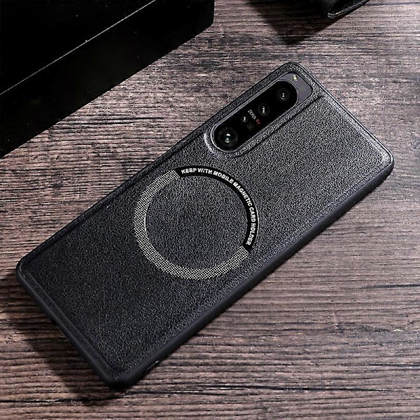 Magnetisk telefoncover i læderbelagt PC+TPU til Sony Xperia 10 V, kompatibelt med MagSafe Multicolor Style C