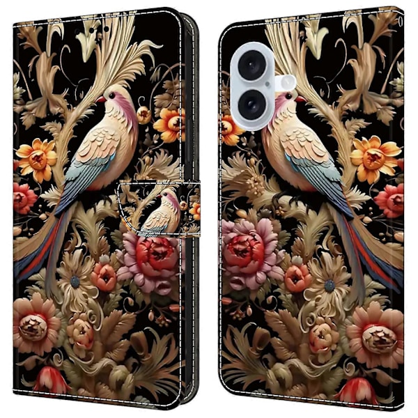 iPhone 16 Plus -kotelo PU-nahkainen lompakkokotelo seisontatoiminnolla Multicolor Style F