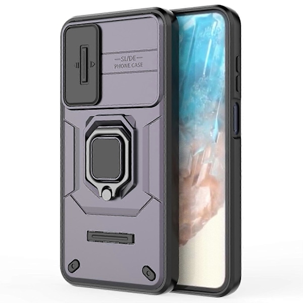 Samsung Galaxy M35 5G -kotelo PC+TPU-jalustalla ja linssinsuojuksella Multicolor Style E