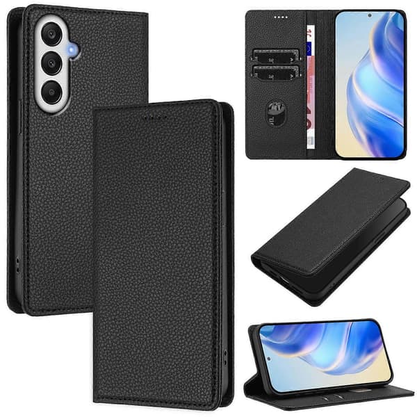Plånboksfodral för Samsung Galaxy A35 5G RFID-blockerande Läderfodral med Litchi-textur Multicolor Style D