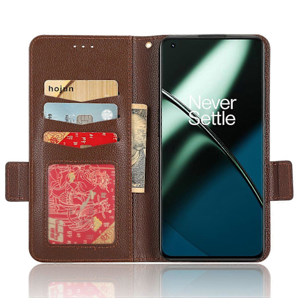 Anti-dropp Telefonskal för OnePlus 11 5G Plånboksställ PU Läder Skyddande Telefonfodral Multicolor Style F