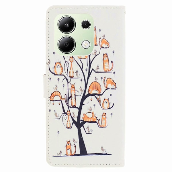 För Xiaomi Redmi Note 13 4G Telefonfodral Läder 3D Mönster Magnetiskt Folio Omslag Multicolor Cat and Tree