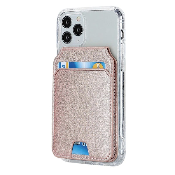 Magneettinen korttikotelo jalustalla PU-nahkaa, korttilompakko, henkilökortti- ja pankkikorttikotelo - Musta Multicolor Rose Gold