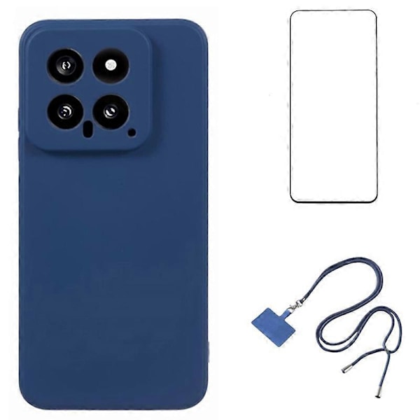 WANLONFENG RB1-serien Skal för Xiaomi 14 Mjukt TPU-fodral med skärmskydd + Snodd Multicolor Style B
