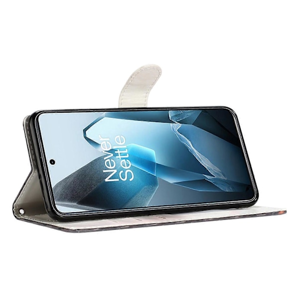 For OnePlus 13 Lommebok Etui PU Lær Mønstertrykk Stativ Telefondeksel med Stropp Multicolor Two Wolves