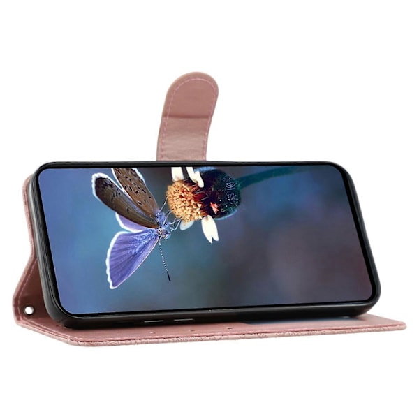 Xiaomi 14T Pro -kotelo pitsikukkainen PU-nahkainen lompakkokotelo Multicolor Rose Gold