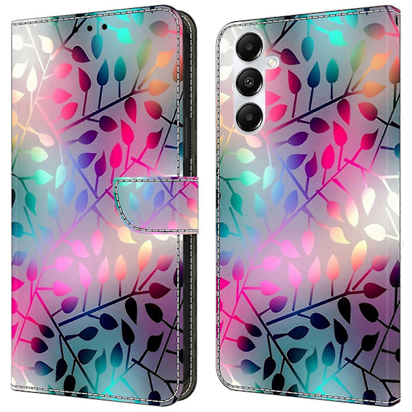 Til Samsung Galaxy A55 5G Mobiltelefon Etui Trykt 3D Mønster Stativ Læder Cover Multicolor Maple Leaf