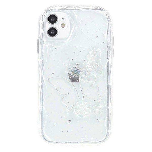 Takakansi iPhone 12 6.1 tuumalle, 3D Perhonen/Pilvi Kuvio Epoksi Joustava TPU Puhelinkotelo Multicolor Style B