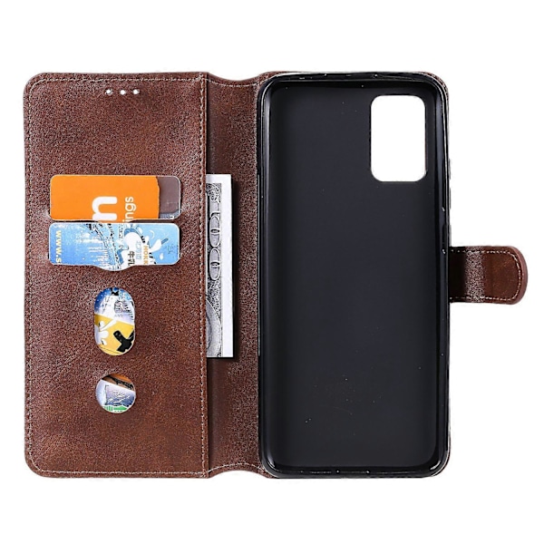 Klassiskt Plånboksfodral med Ställ i Läder för Samsung Galaxy A02s (164.2x75.9x9.1mm)