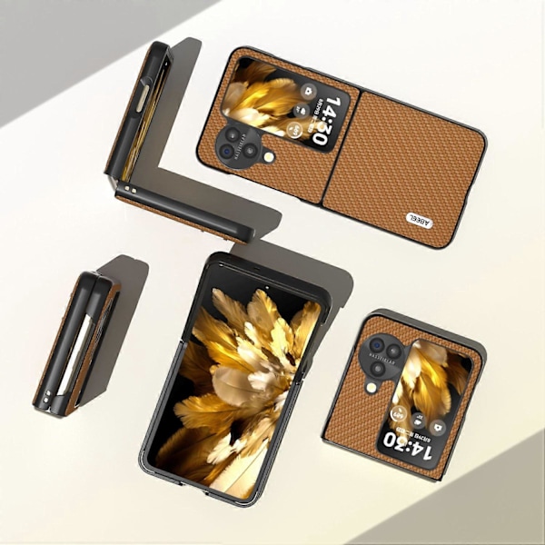 Oppo Find N3 Flip 5G PU-nahkapäällysteinen PC-kotelo hiilikuitukuvioinen suojapuhelinkotelo Multicolor Style G