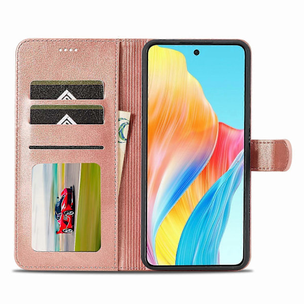 LC.IMEEKE Telefonskal för Oppo A78 4G Fodral PU Läder Ställ Plånboksfodral Multicolor Style B