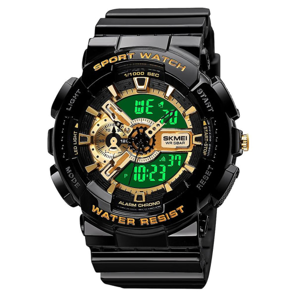 Skmei 1688 Digital Display + Pointer Sports Elektronisk Ur Black Gold