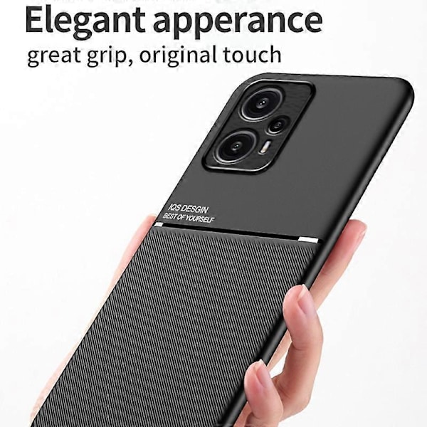 För Xiaomi Redmi Note 12 Turbo/Poco F5 5G Magnetisk Bilhållare Mobilskal Läder+TPU Fodral Multicolor Style A