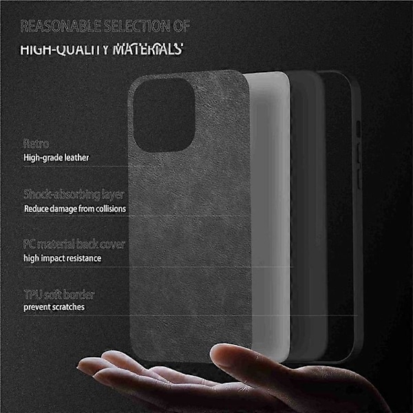 Mobilskal för iPhone 15 Pro Max Fodral PU Läderbelagd TPU+PC Smartphone Skal Multicolor Style A