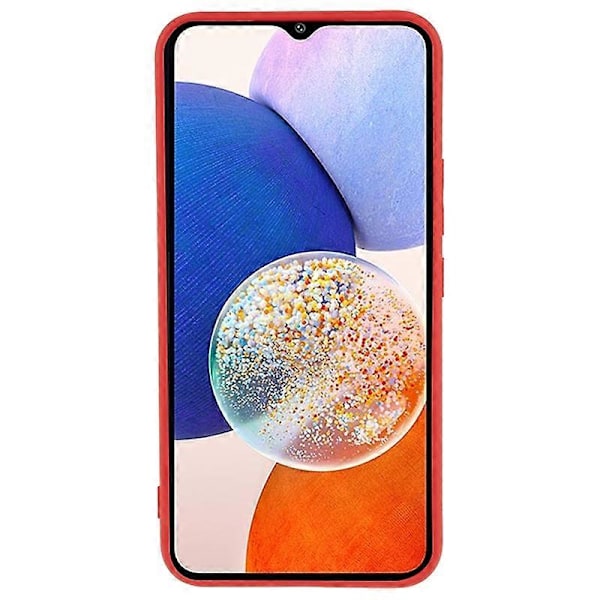 För Samsung Galaxy A14 5G/4G Gummibelagt TPU Skyddsfodral Fiberfoder Fallskydd Mobilskal Multicolor Style D