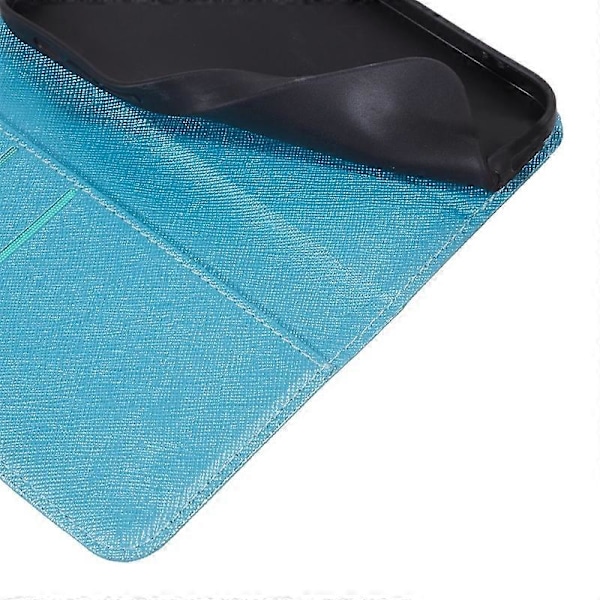 Til Xiaomi Poco M6 5G/Redmi 13C 5G/13R 5G Stødsikkert Telefoncover Kryds Tekstur Magnetisk PU Læder C Multicolor Sky Blue