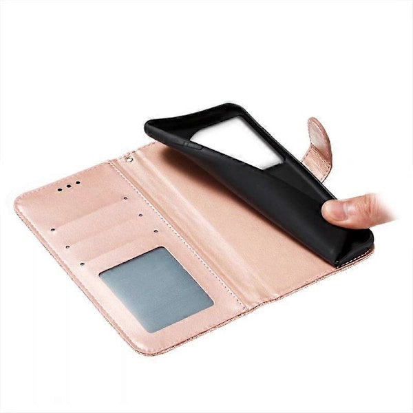 Skal till OnePlus Ace 3 5G Spetsblommor PU Läder Flip Plånbok Mobilskal - Grå Multicolor Rose Gold