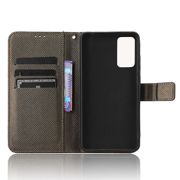 För Tcl Ion X Diamond Texture Läder Phone Case anti-scratch Cover Brown