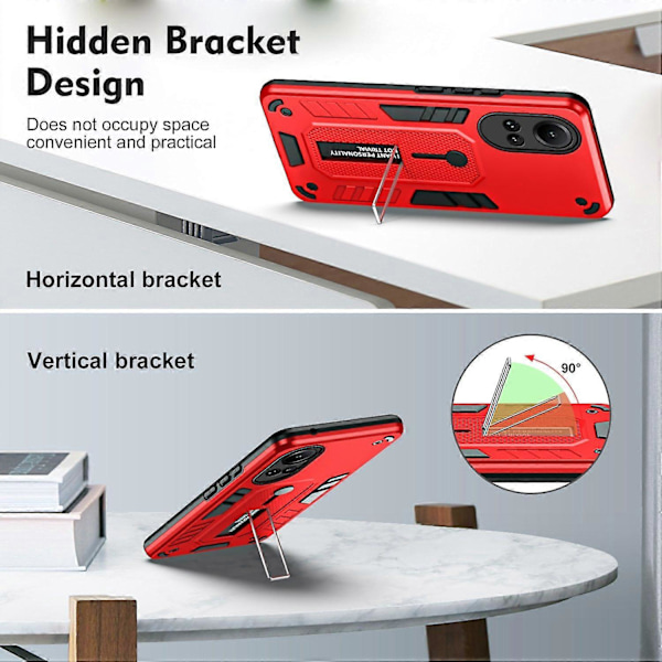 För Oppo Reno10 5G (Global)/Reno10 Pro 5G (Global) Mobilskal med Stöd Silikon Ringrem Multicolor Style B