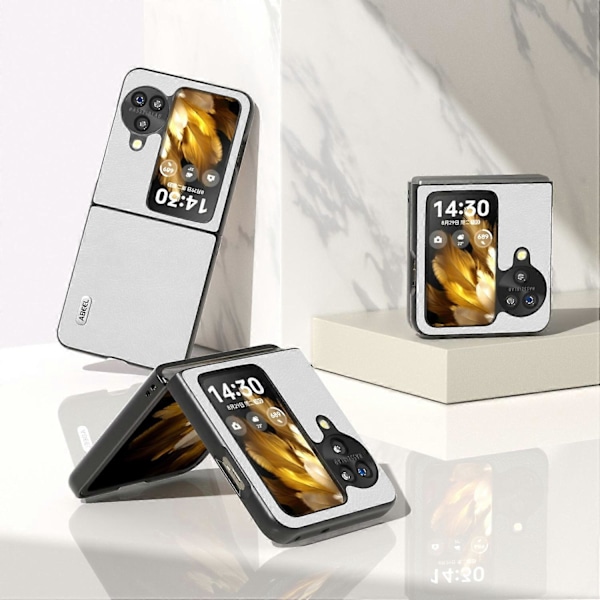 Til Oppo Find N3 Flip 5G PU Læder+Hård PC Skal Slank Beskyttende Telefon Cover Multicolor Style A