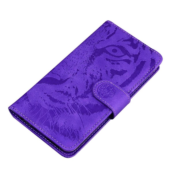 PU-læder telefoncover med tigerprint og stander-pung til Motorola Moto G73 5G Multicolor Style E