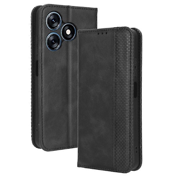 Til TECNO Spark 10 4G PU Læder Vintage Telefon Etui Wallet Stand Folio Beskyttelsescover Multicolor Style A