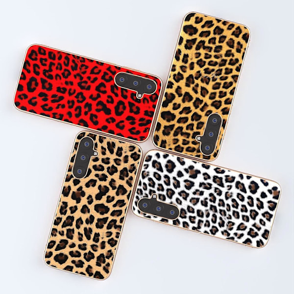 Nano Elektroplettering Telefondeksel for Samsung Galaxy S23 FE, Leopardmønster Lær+TPU+PC Deksel Multicolor Style A