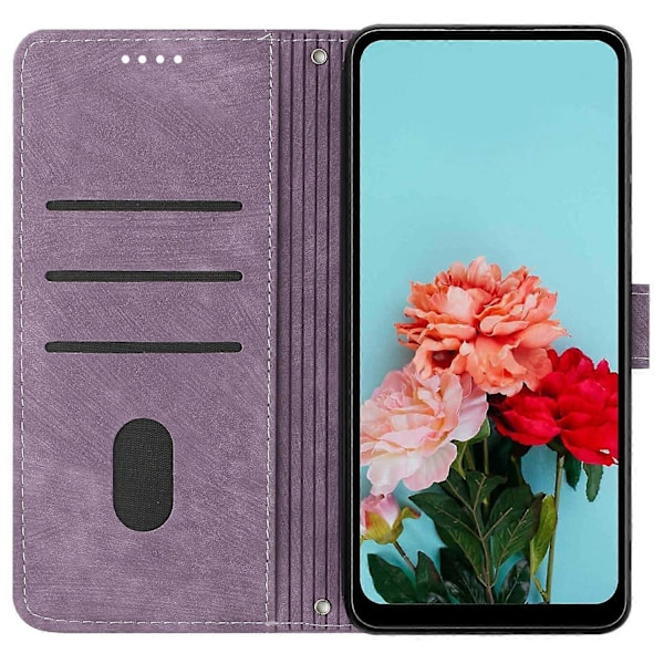 Til Samsung Galaxy A36 5G Etui Prægede Linjer Læder Telefon Cover Foldbart Stativ Multicolor Style F