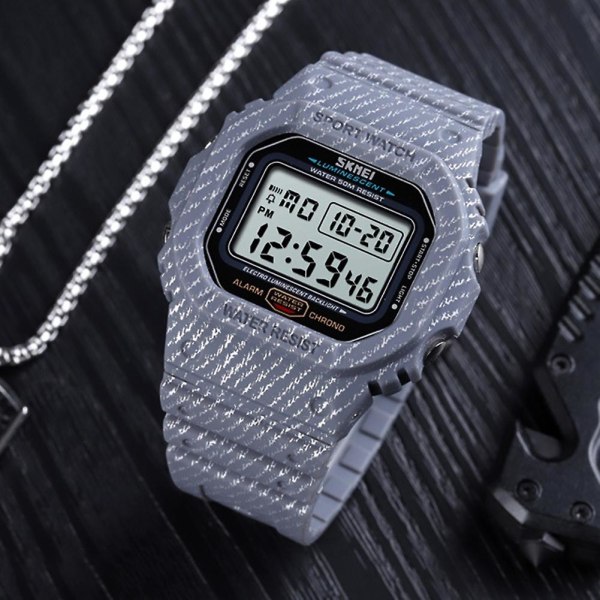 Skmei Men Sports Waterproof Camouflage Luminous Electronic Digital Watch Blue