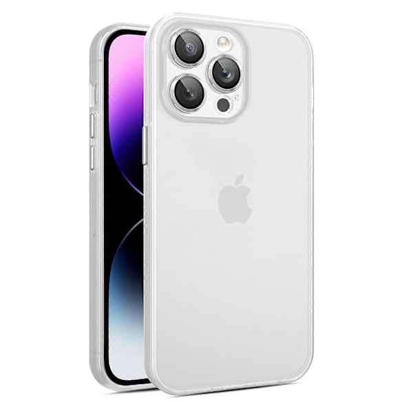 Stöttåligt mobilskal för iPhone 15 Plus PC+TPU Genomskinligt Matt Skal med Kameralinsskydd i Glas Multicolor Style F